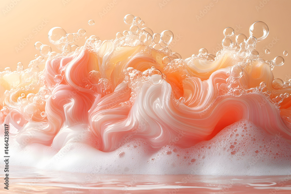 Abstract Dreamy Foam and Bubbles in Soft Pastel Tones for Design and Print