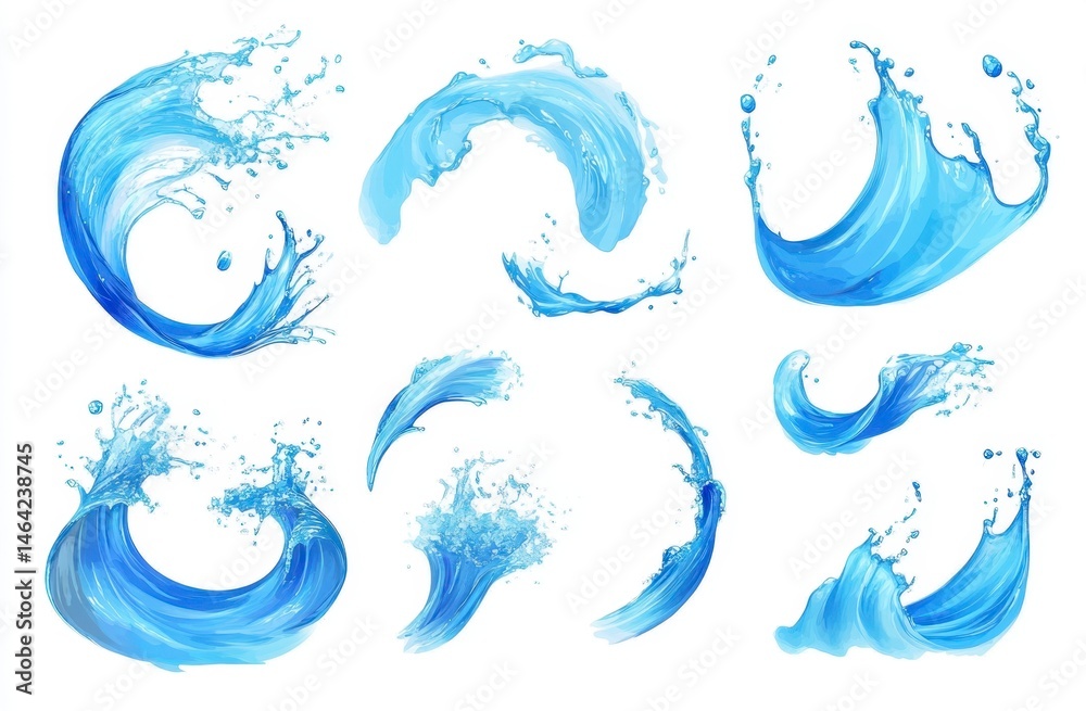 Obraz premium Colorful Water Splash Collection for Creative Design Projects