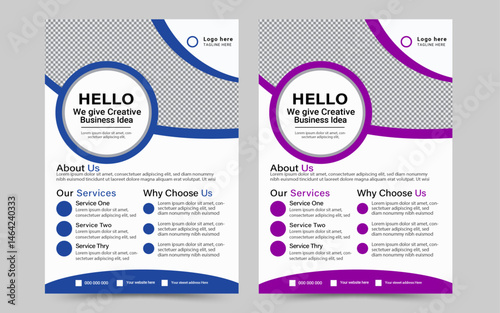 a bundle of 4 templates of different colors a4 flyer template, modern business flyer template, abstract business flyer and creative design, IT company flyer and editable vector template design,