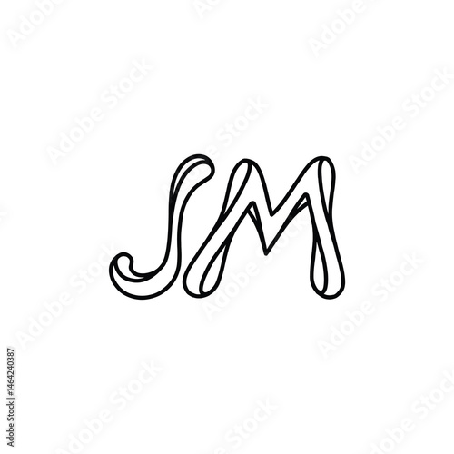JM monogram logo design letter text name symbol monochrome logotype alphabet character simple logo
