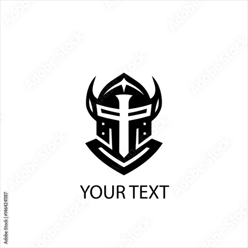 Templar Knight Vector Logo Silhouette Isolated on White Background