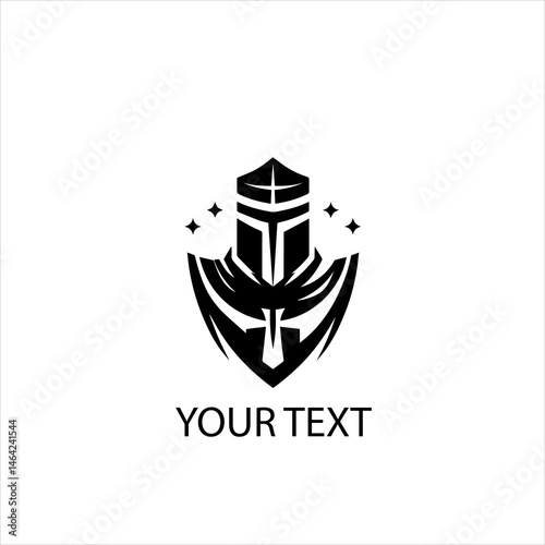 Templar Knight Vector Logo Silhouette Isolated on White Background
