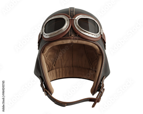Vintage aviator helmet with goggles for aviation enthusiasts