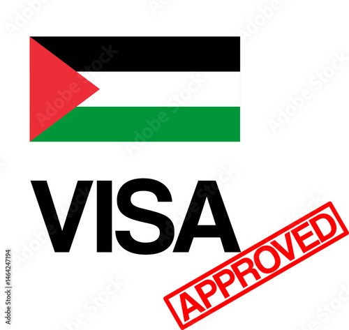 Free Download Palestine Visa approval concept with Flag and red approved stamp - GFXLoad