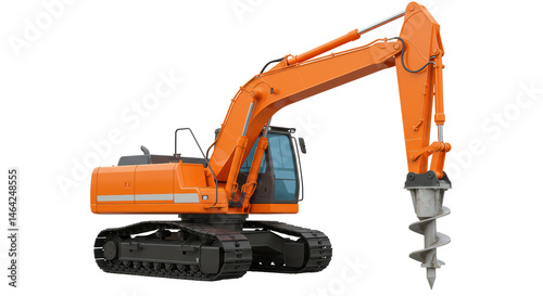 Photos Isolated Excavator with Auger Drill