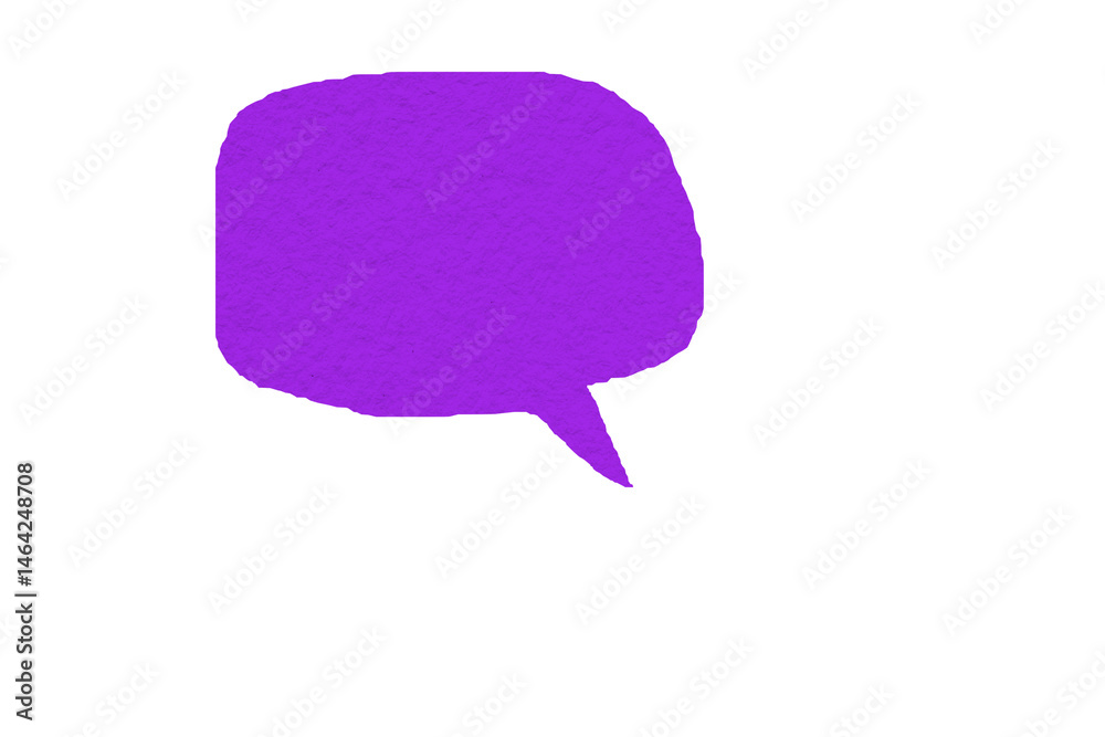 Fototapeta premium Purple paper cut speech bubble, chat symbol with speech bubbles, cartoon style speech bubbles PNG transparent