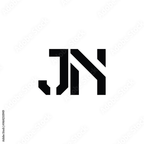 JN monogram logo design letter text name symbol monochrome logotype alphabet character simple logo
