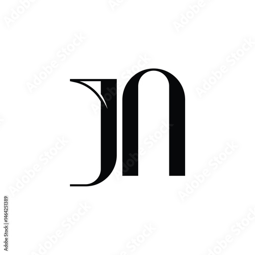 JN monogram logo design letter text name symbol monochrome logotype alphabet character simple logo