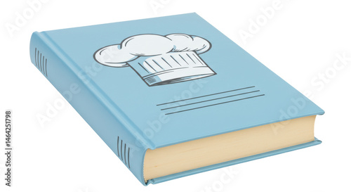 Bild auf Leinwand Isolated Cookbook with Chef Hat