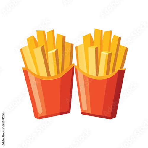 Golden crispy French fries vector illustration. delicious fast food, crispy, golden, snack, tasty, side dish, vector drawing