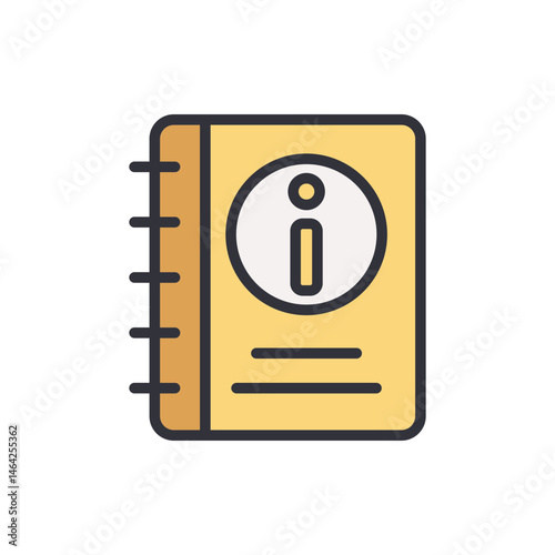 Instruction manual icon, detailed guide and user interface element design