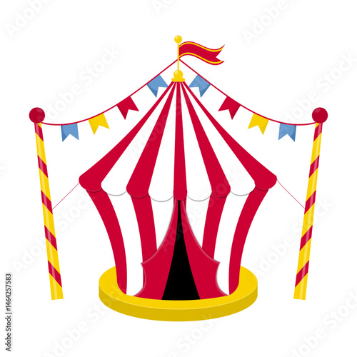 Circus tent isolated on white background