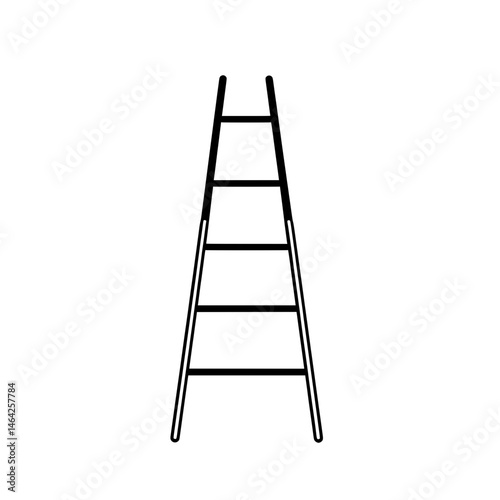 Minimalist ladder icon with thick black lines for construction, climbing, and vertical access symbolism