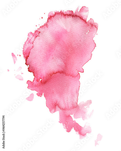 Watercolor paint spot on white background. Abstract paint spot, bright, juicy, expressive