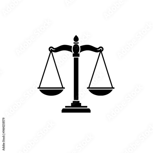 Simple Outline Scales Icon Representing Balance and Legal Judgement in Law