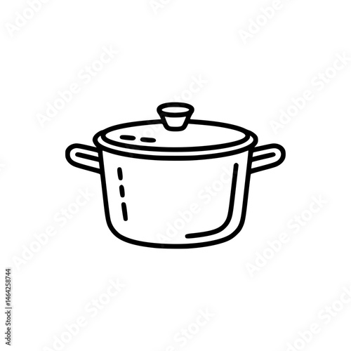 Outline shape illustration of a cooking pot