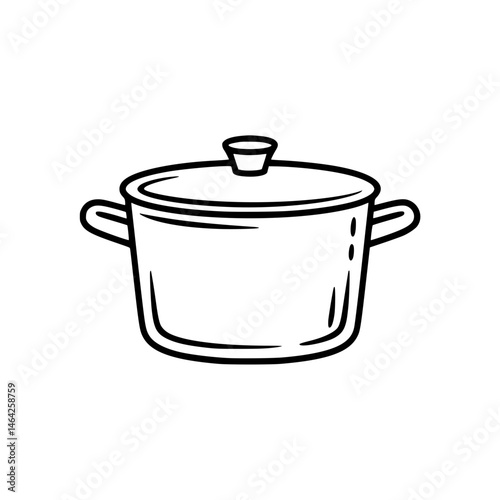 Outline shape illustration of a cooking pot