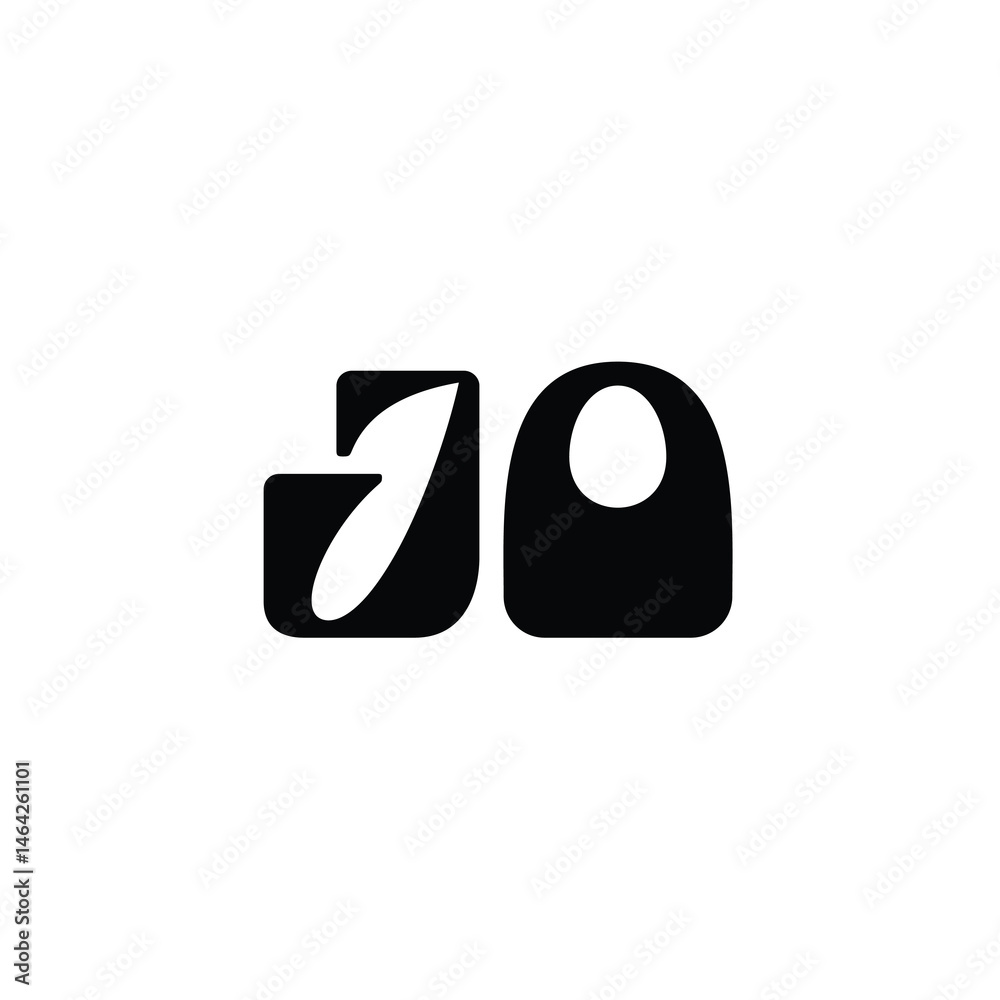 JO monogram logo design letter text name symbol monochrome logotype alphabet character simple logo