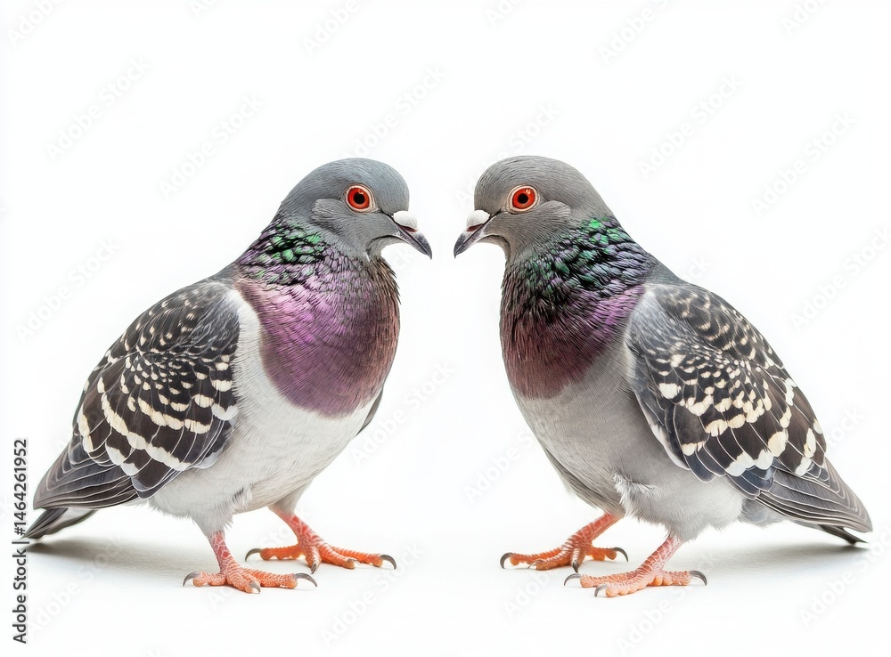 Fototapeta premium two pigeons looking at each other