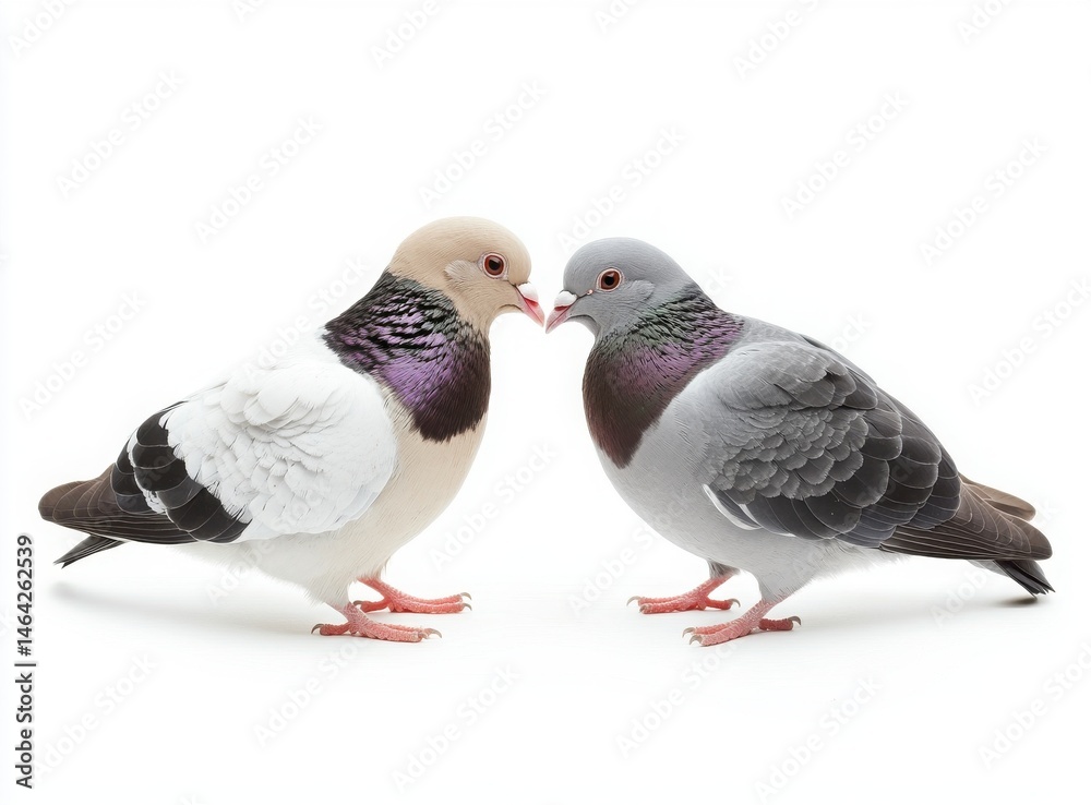 Fototapeta premium two pigeons looking at each other