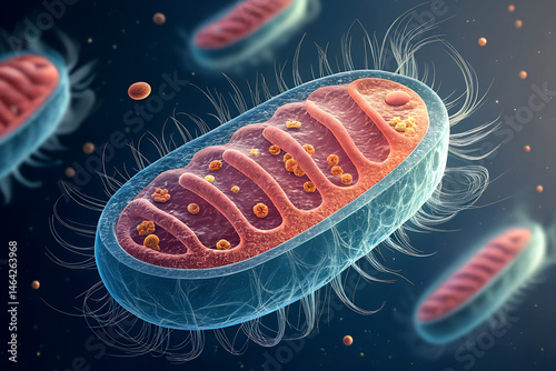 A virtual image from a science journal humans mitochondria isolated on transparent background.png