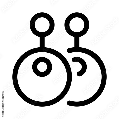 round earrings icon with line style, perfect for user interface projects