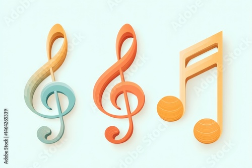 Obraz na płótnie Minimalist Flag Color Gradients Blending Into Harmonious Musical Symbols w salonie