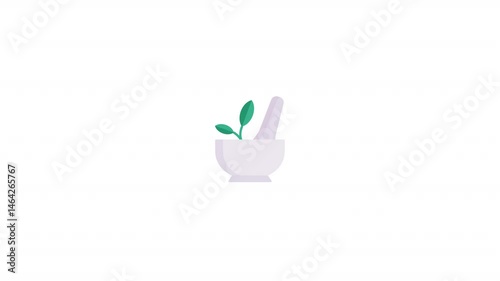 ayurveda herb base medicine icon animation