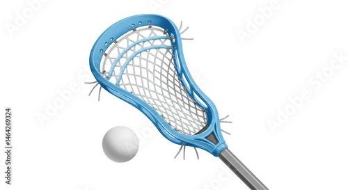 Isolated Lacrosse Stick and Ball