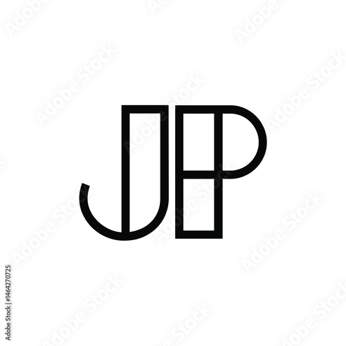 JP monogram logo design letter text name symbol monochrome logotype alphabet character simple logo