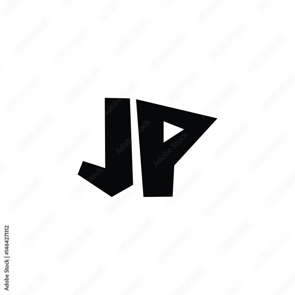 Obraz premium JP monogram logo design letter text name symbol monochrome logotype alphabet character simple logo