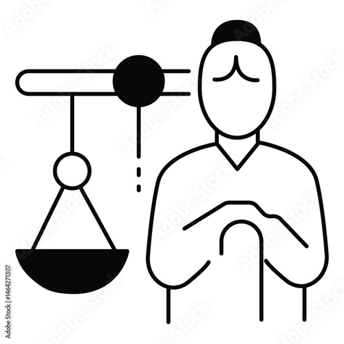 Legal vector Icon design Depicting Elder Law and Rights