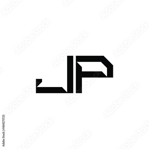 JP monogram logo design letter text name symbol monochrome logotype alphabet character simple logo