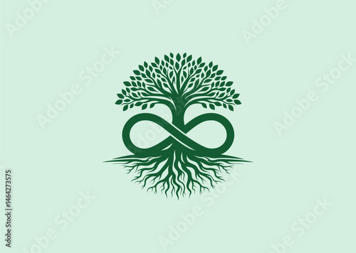 Infinity tree logo for growth, sustainability, or life-focused brand.