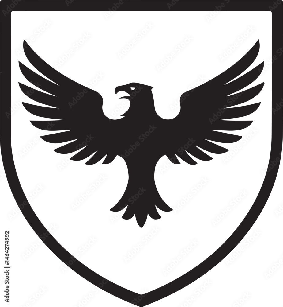 Obraz premium Eagle shield silhouette vector logo illustration