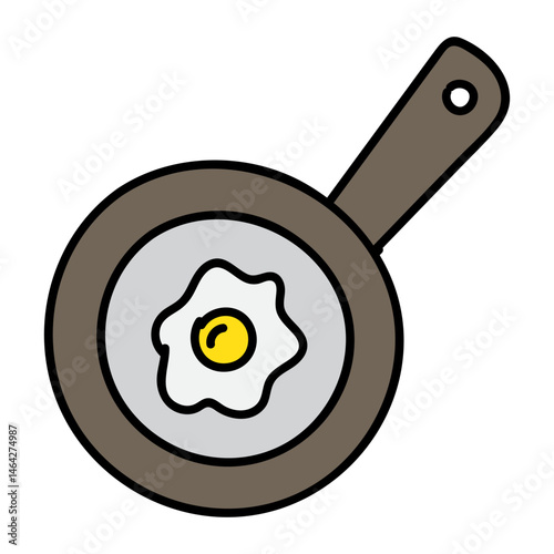 sunny side up with pan vector illustrator 