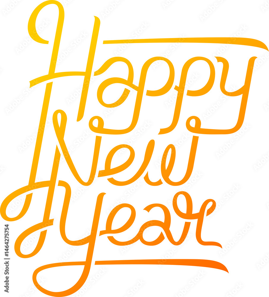 Fototapeta premium Fun and Flowing Happy New Year Typography