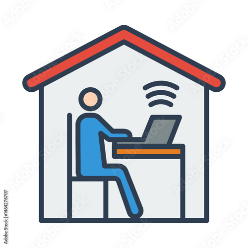 Work from home vector illustration, symbolizing freelancing and remote work