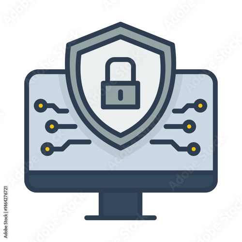 Encryption authentication vector graphic, symbolizing data security and access protection