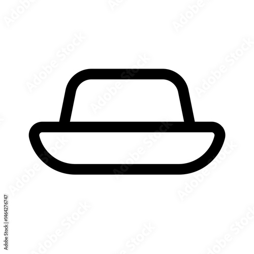fedora hat icon with line style, perfect for user interface projects