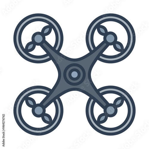 Drone color icon, symbolizing aerial technology and remote-controlled flight