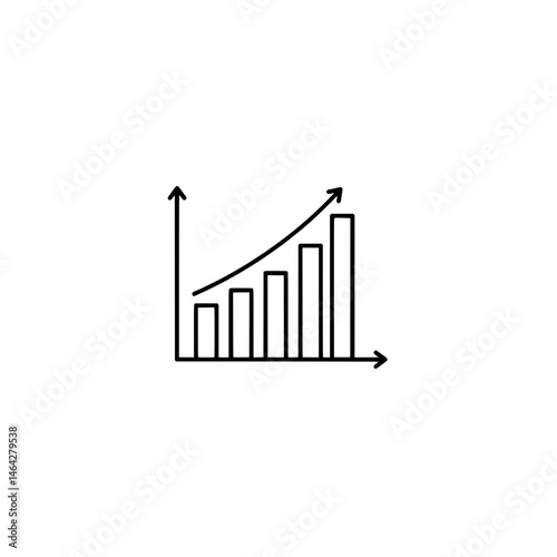 Growth Chart Icon Representing Concepts of Business Development and Performance Tracking