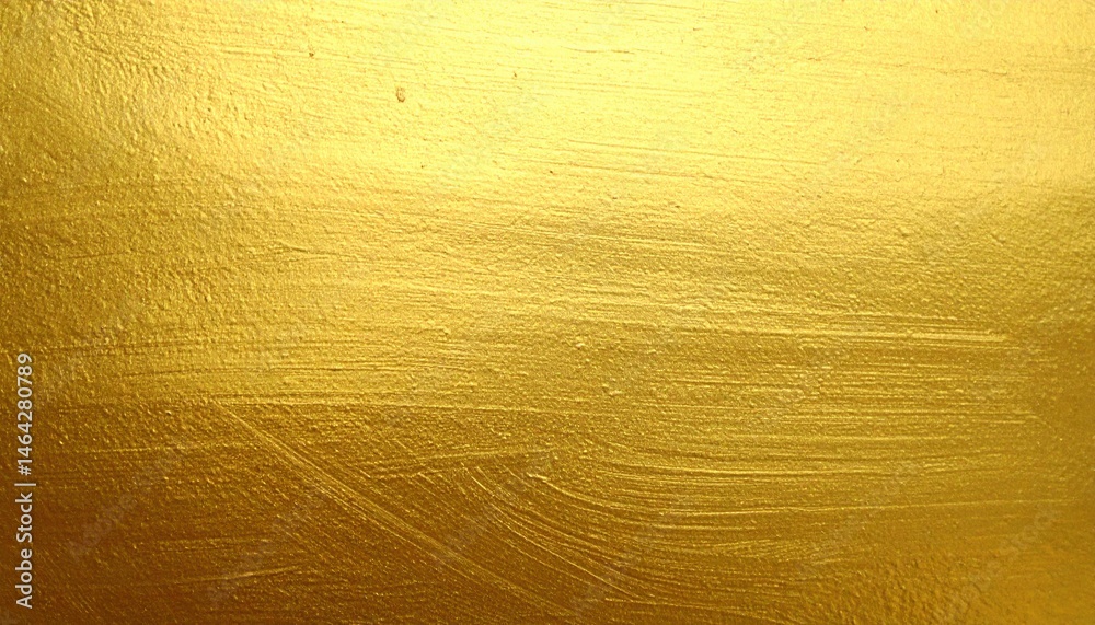 Naklejka premium A shimmering gold texture with subtle brush strokes, conveying elegance and richness, suitable for various artistic and design applications