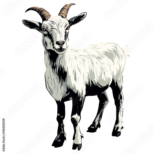 goat, animal, vector, transparent background, farm, mammal, nature, white, livestock, cute, isolated, wildlife, horned, rural, sheep, grass, agriculture