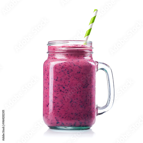 Obraz na płótnie A refreshing berry smoothie in a glass jar w salonie