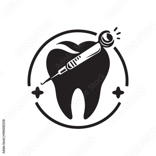 Logo silhouette vector isolated illustration for dental