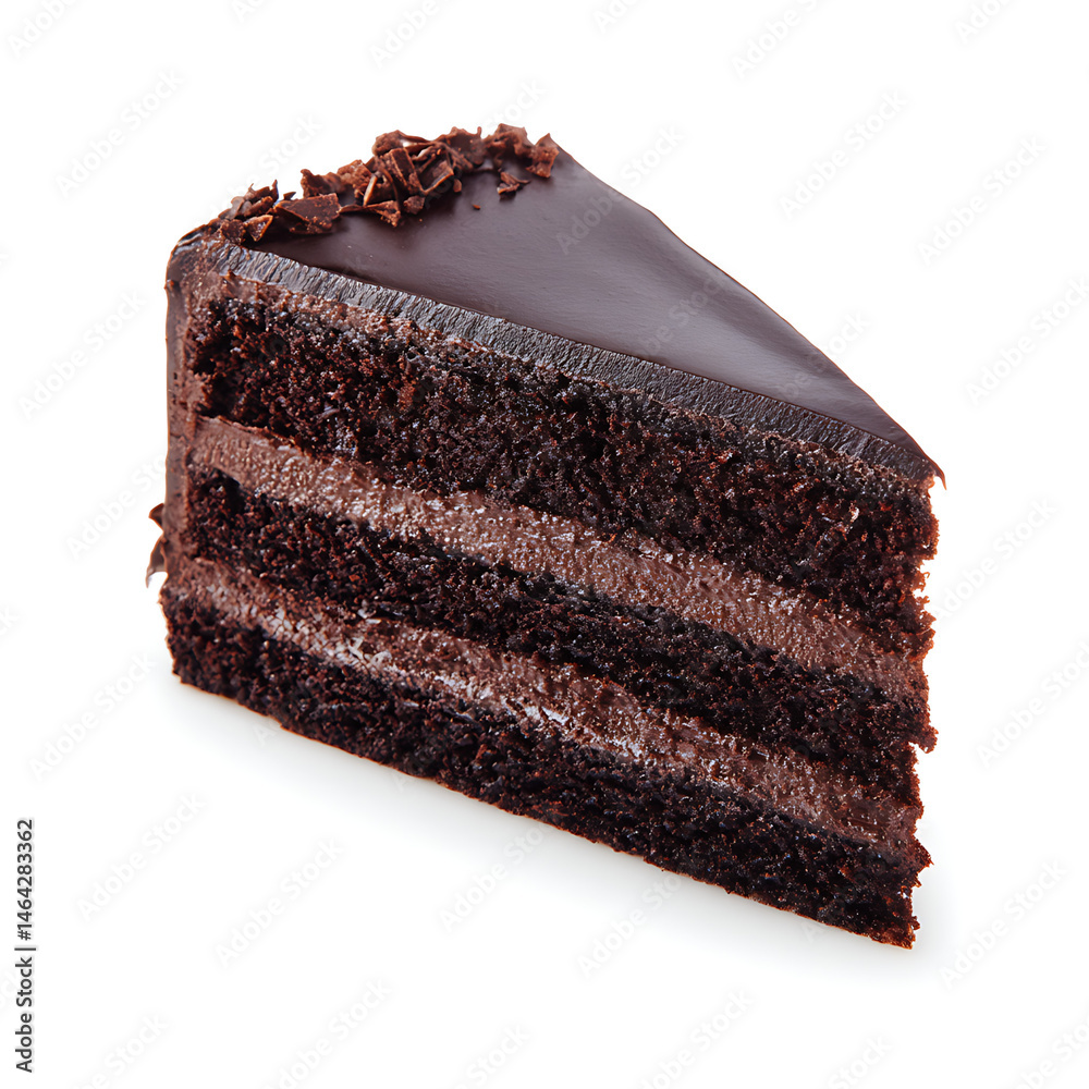 A slice of rich and delicious chocolate cake