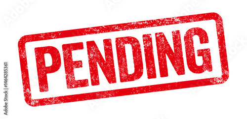 Red stamp on a white background - Pending
