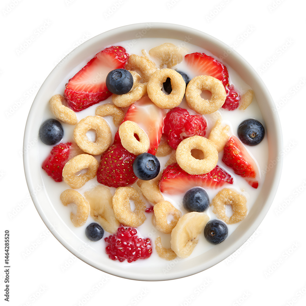 A delectable bowl of cereal topped with fresh fruit