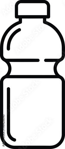 Bottle of Refreshment: A minimalist illustration of a clean, sleek bottle, ready to quench your thirst. Showcasing the essential design of a container for refreshment.
